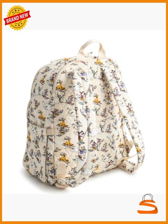 Disney Cotton Quilted Laptop Backpack, Premium Ski Mickey